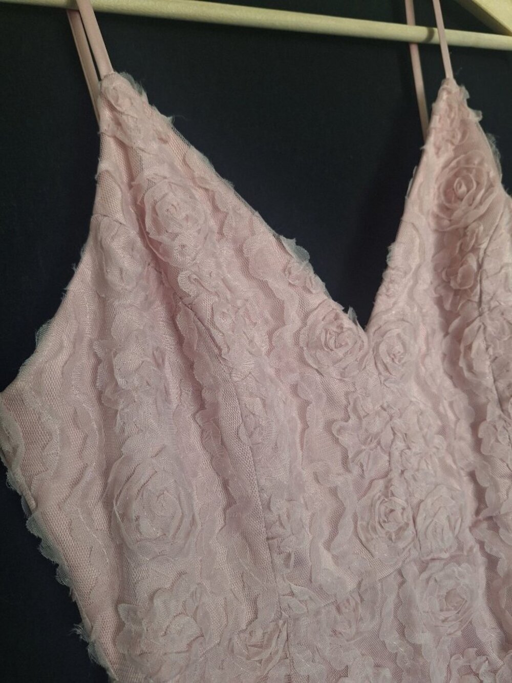 π The Clothing Company Pink Rosette Lace Maxi Dress Size M Romantic Fairycore F - Picture 3 of 8